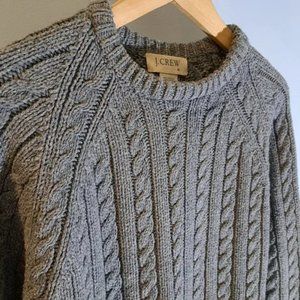 J. Crew men's medium cable knit cotton blend sweater.